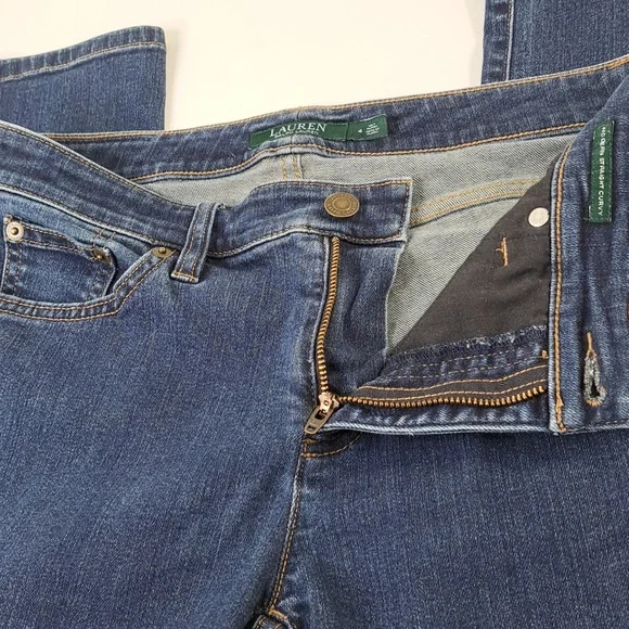 Lauren Ralph Lauren Modern Straight Curvy Blue Jeans Size 4 - Picture 8 of 17